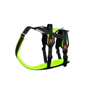 Sledwork Open Range Harness Sicherheits-Hundegeschirr neongrün M
