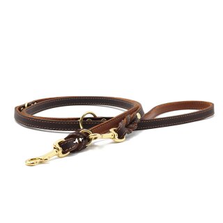 Maul Ledermanufaktur Lederleine Klassik Premium 2m braun/cognac goldfarben 2m/20mm
